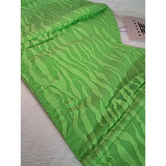 Savage x Fenty All Over Me Lace Bandeau Bralette Green Tea Strapless Size 1X - Picture 4 of 7